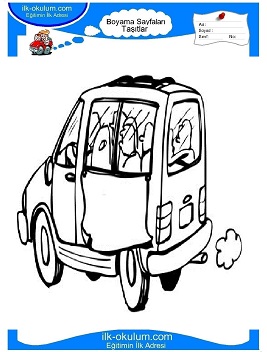 Çocuklar İçin Minibüs Boyama Sayfaları 
